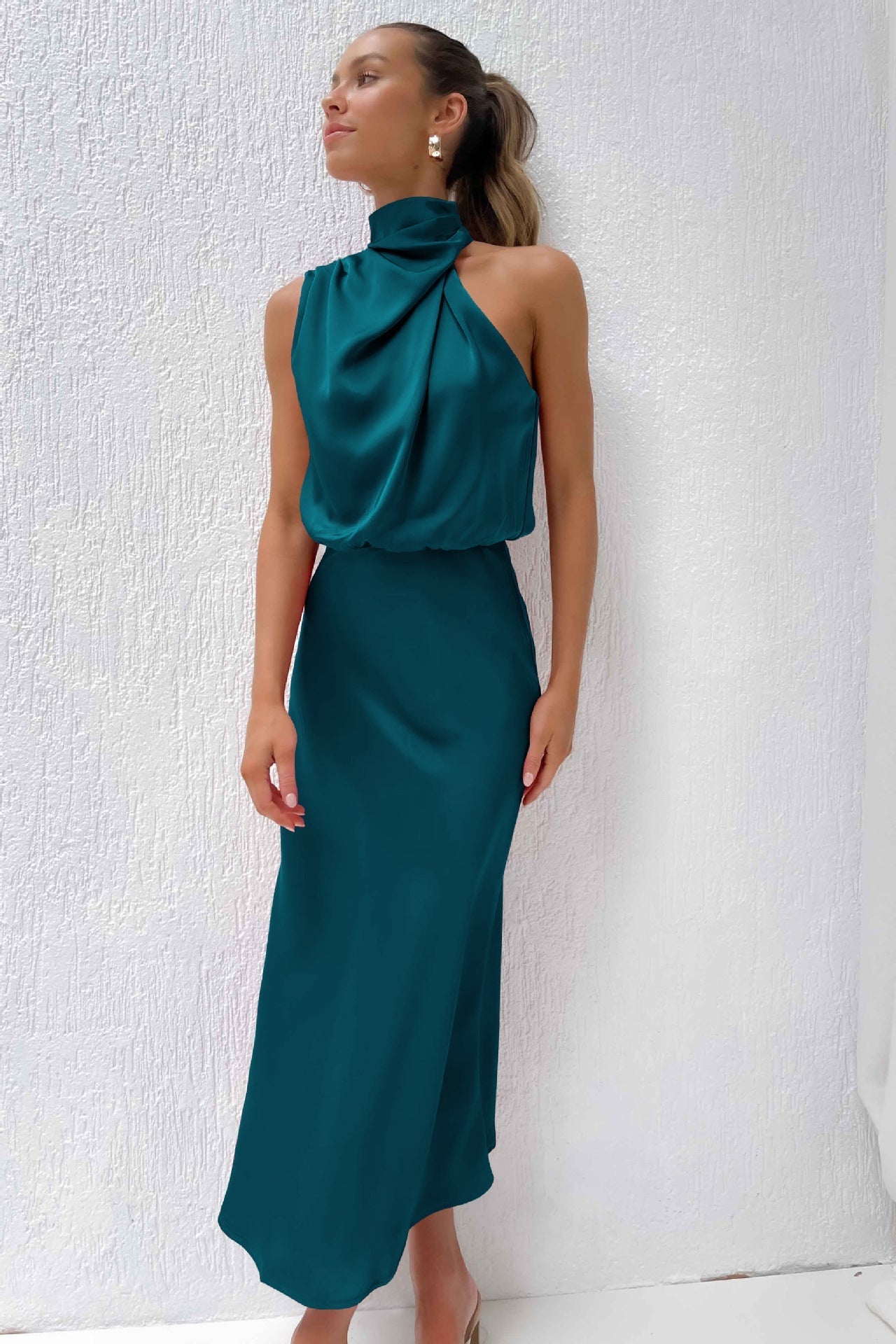 Robe Longue avec Col Halter