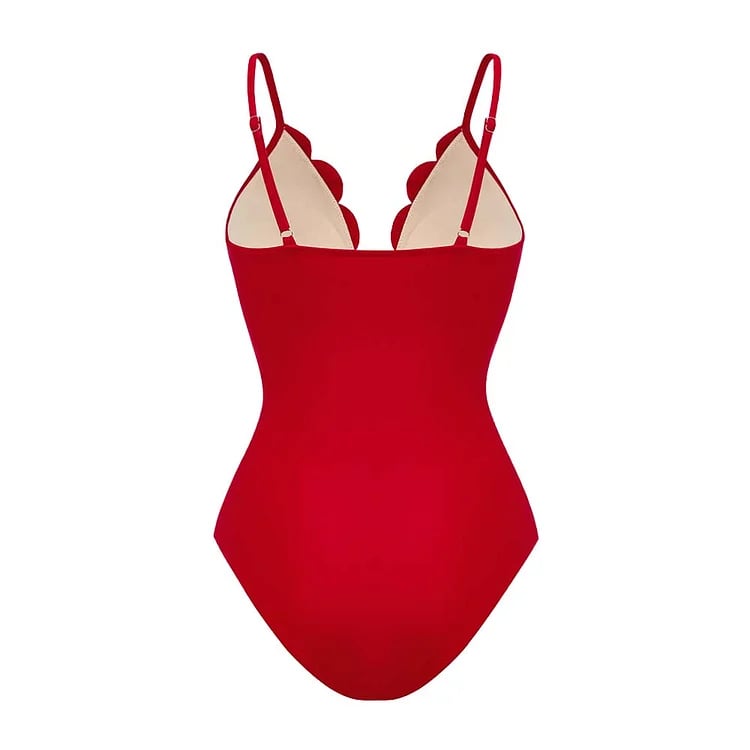 Maillot de bain en deux pièces découpé au laser avec fleurs