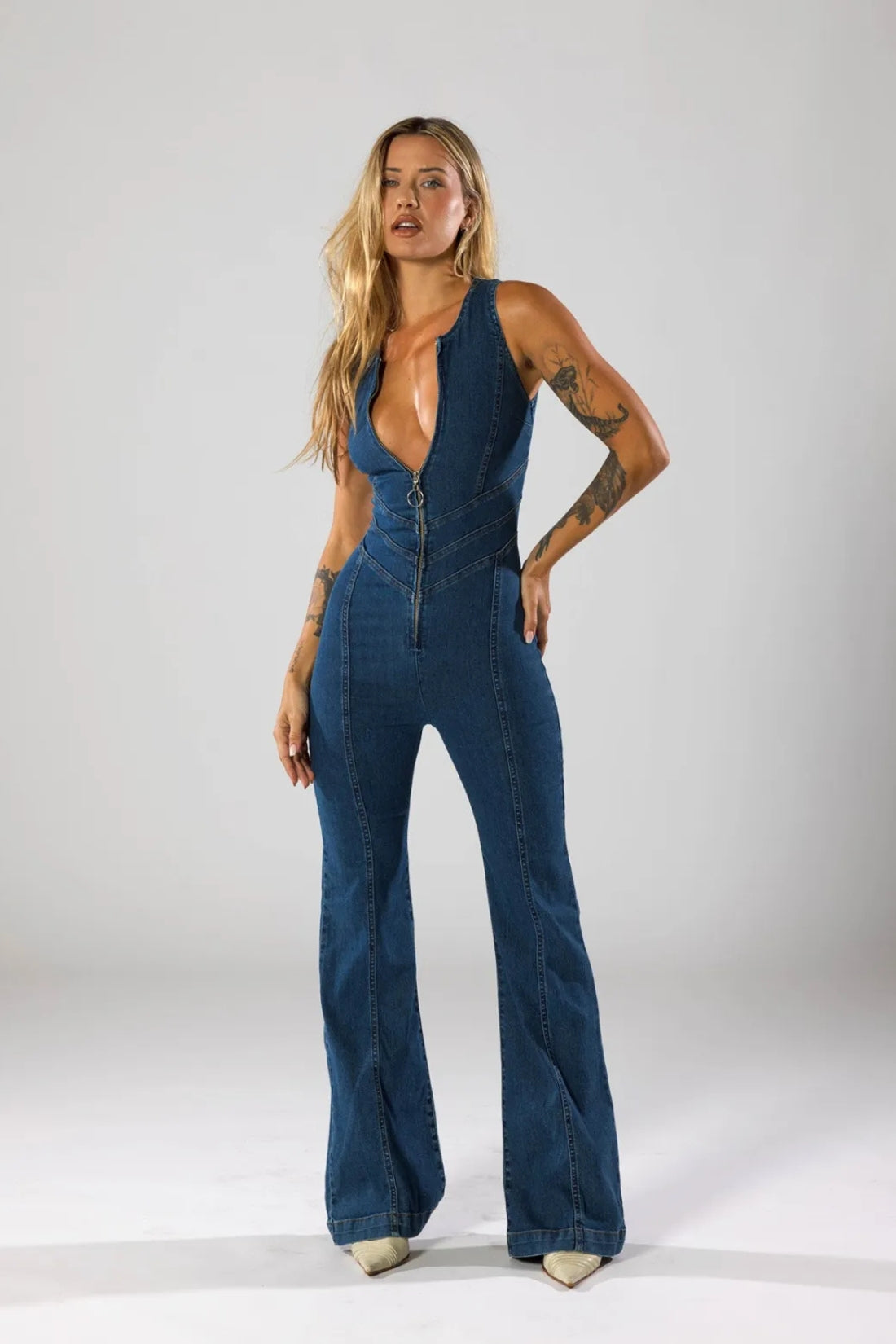 ÉLODIE | COMBINAISON EN DENIM ÉLÉGANTE