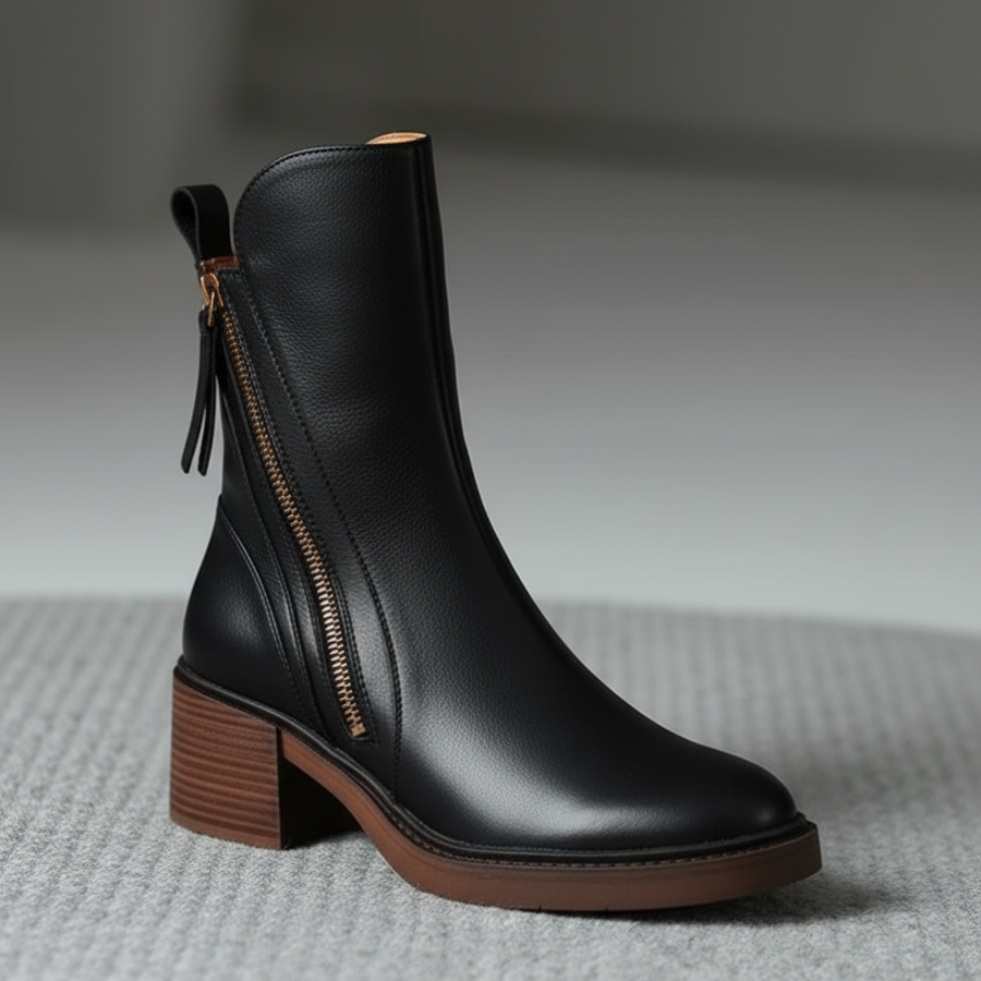 Monalis | Bottines en cuir noir