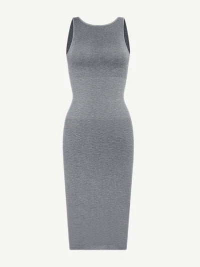 Robe sculptante à manches courtes, effet seconde peau