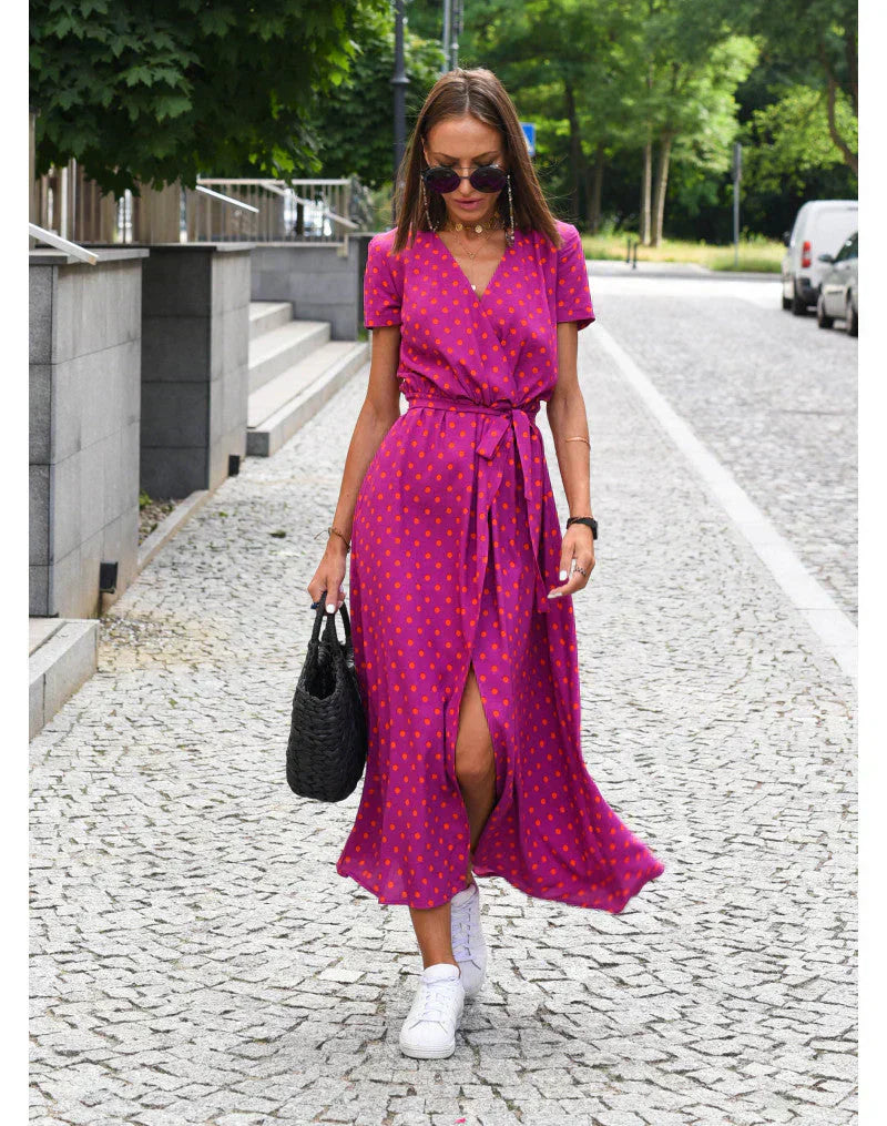 Robe élégante à col en V
