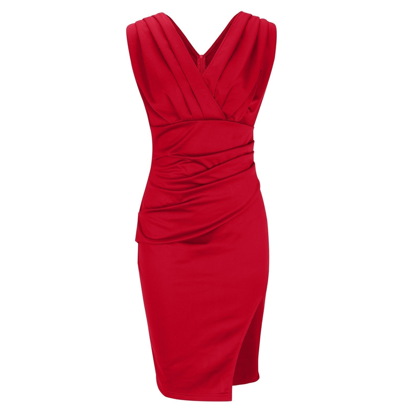 Robe Cintrée à Décolleté en V et Fente