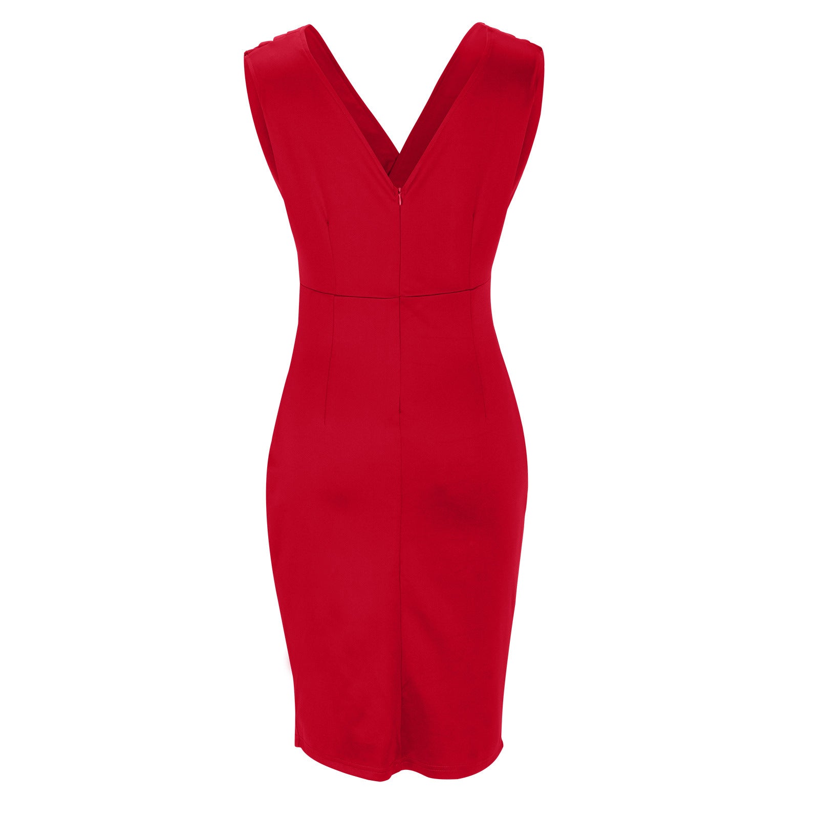 Robe Cintrée à Décolleté en V et Fente