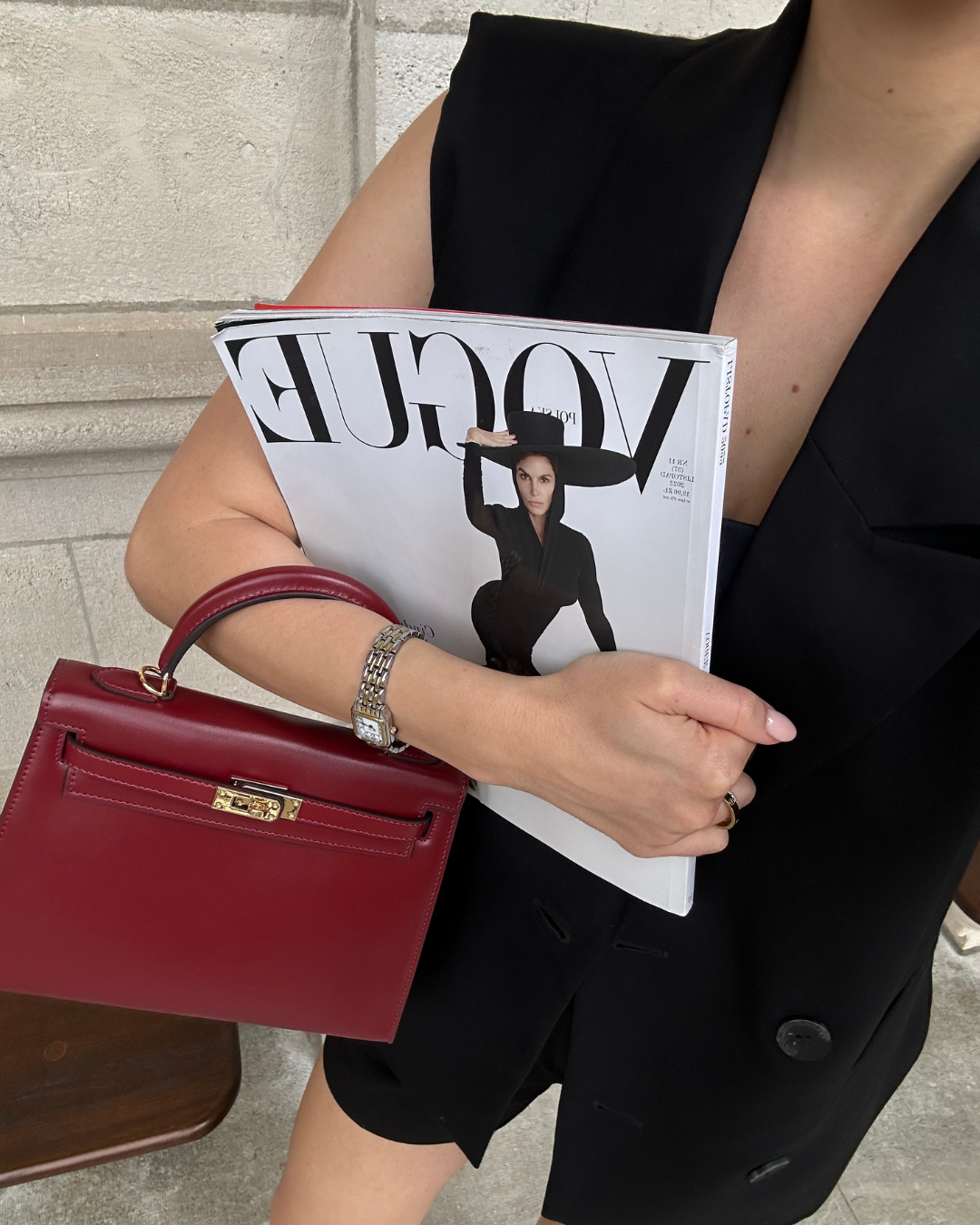 MINI SAC EN CUIR BORDEAUX ÉLÉGANT