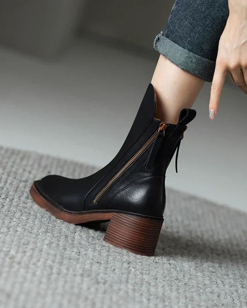 Monalis | Bottines en cuir noir