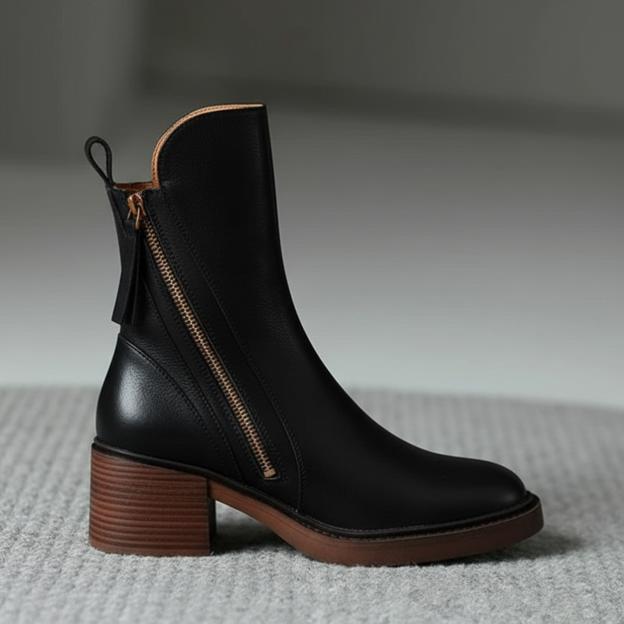 Monalis | Bottines en cuir noir