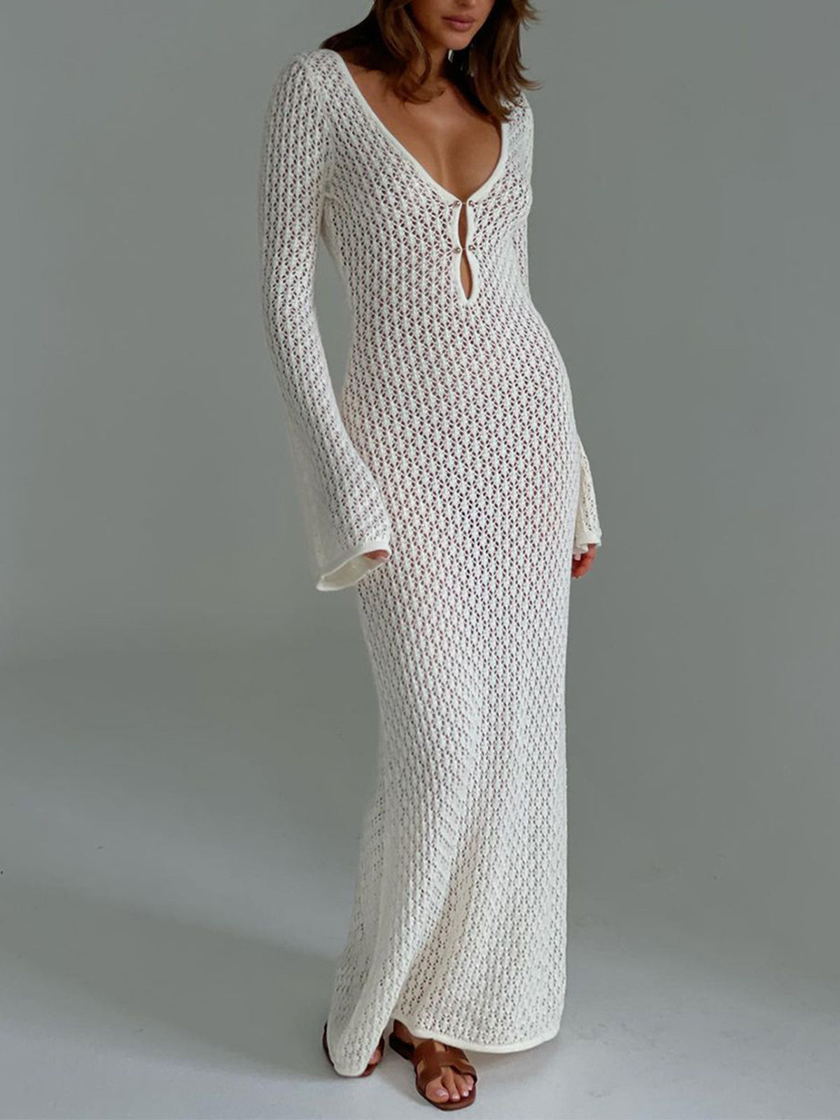Robe longue en crochet légère