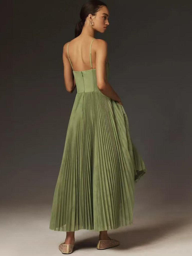 Robe Midi Bustier Plissée