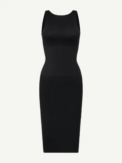 Robe sculptante à manches courtes, effet seconde peau