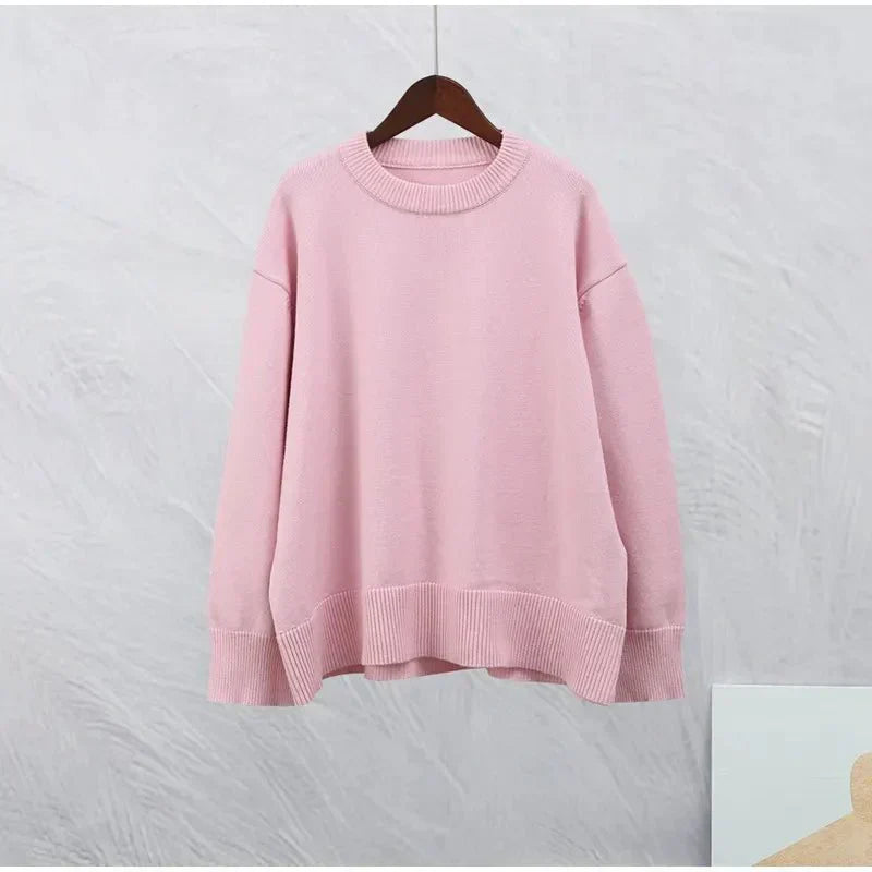 PULL ROSE À MANCHES LONGUES