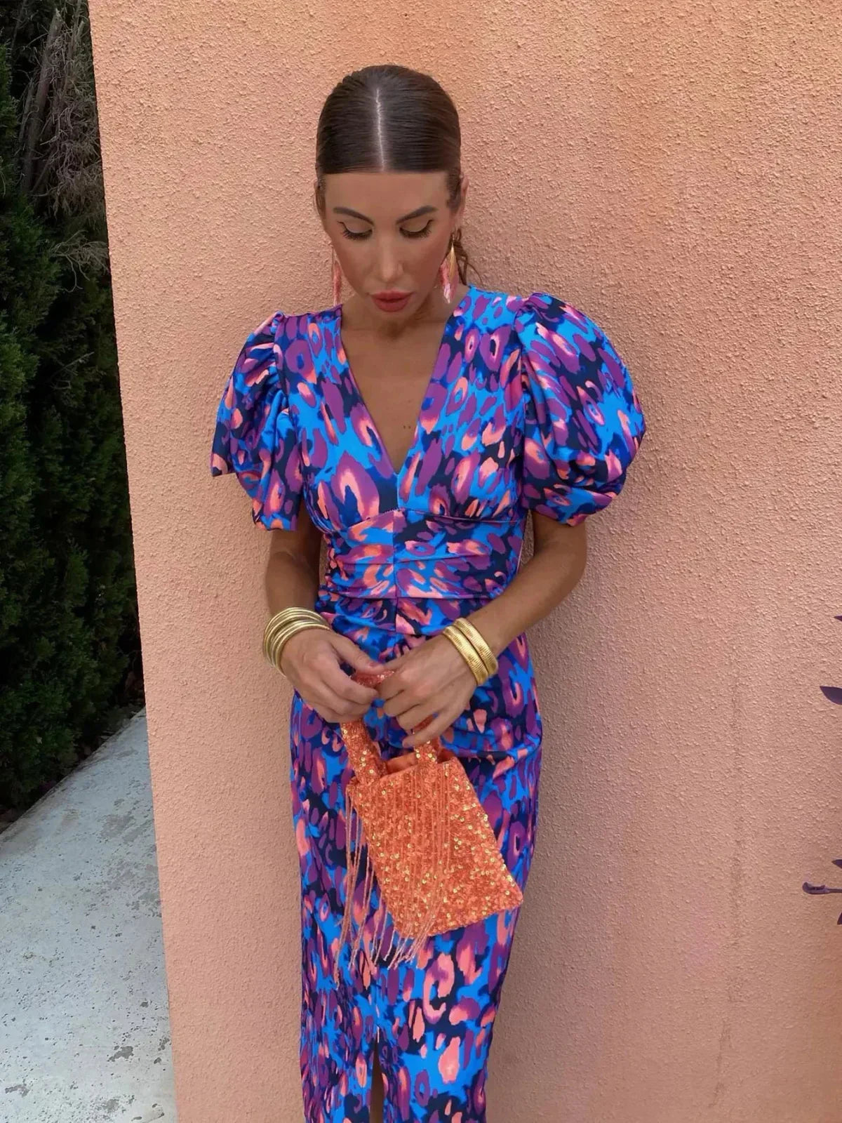 Robe longue et colorée